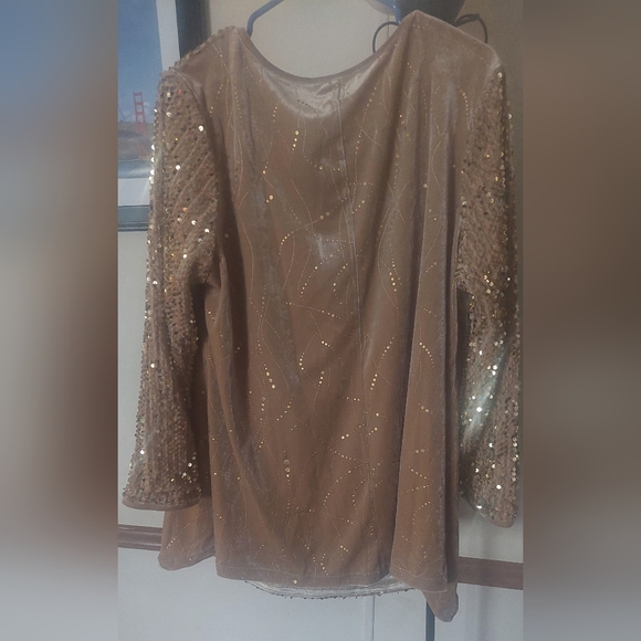 Rotita Size 1X Gold Sequin Sweater - Picture 2 of 4